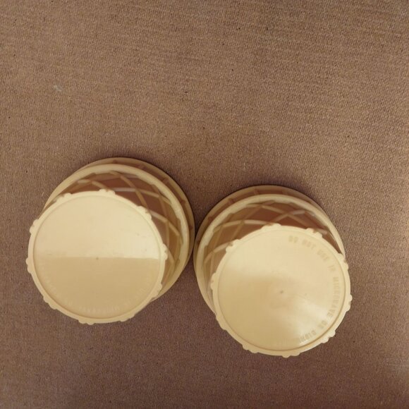 Ice Cream Cone Shaped Plastic Bowls Set Of 2 Yellow Green & Purple Colors - Picture 7 of 7